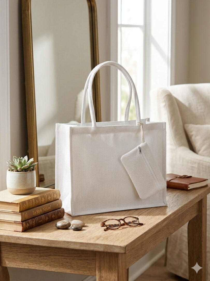 Cabas Toile de Jute et sa Petite Pochette Complice 1 Cabas Toile de Jute et sa Petite Pochette Complice