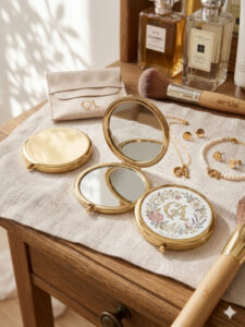 Creations des Aulnes Accessoires Miroir de poche or